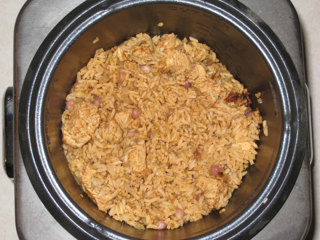 Chipotle Pomegranate Rice and Chicken in Rice Cooker