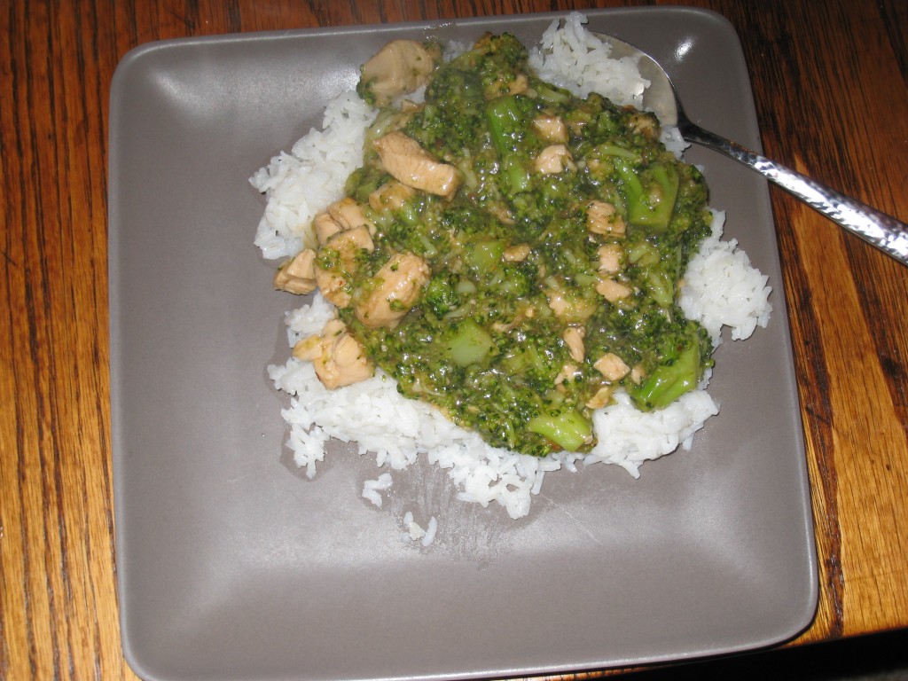 Chicken and Broccoli over White Rice