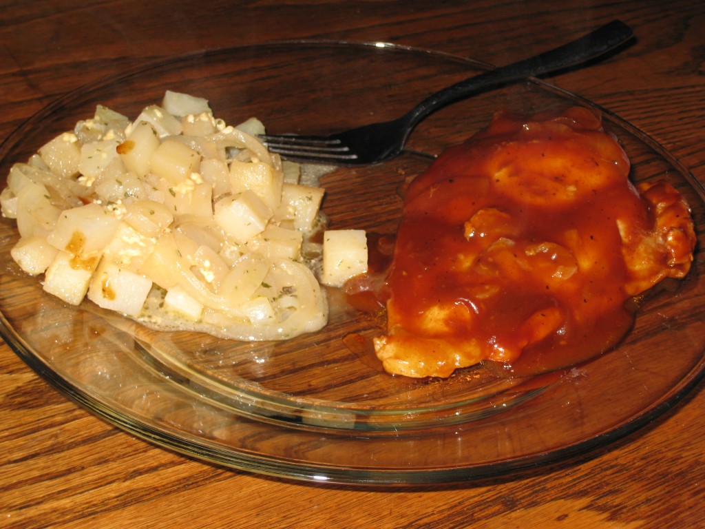 Potatoes and BBQ Chicken Breast