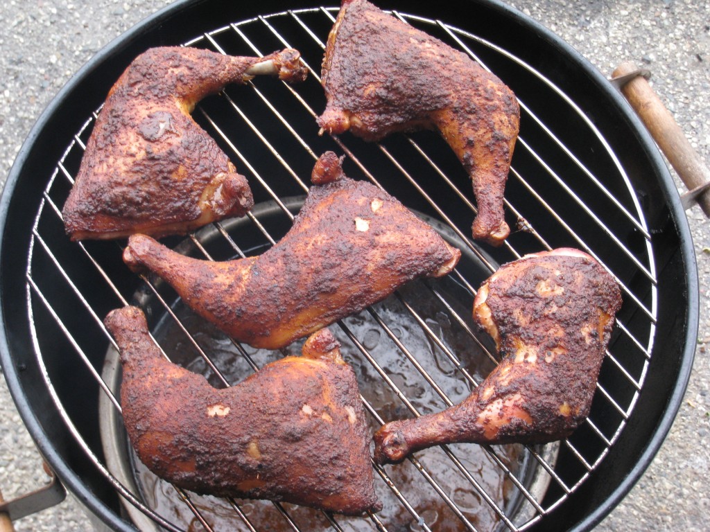 Cooked BBQ Chicken on the Smoker