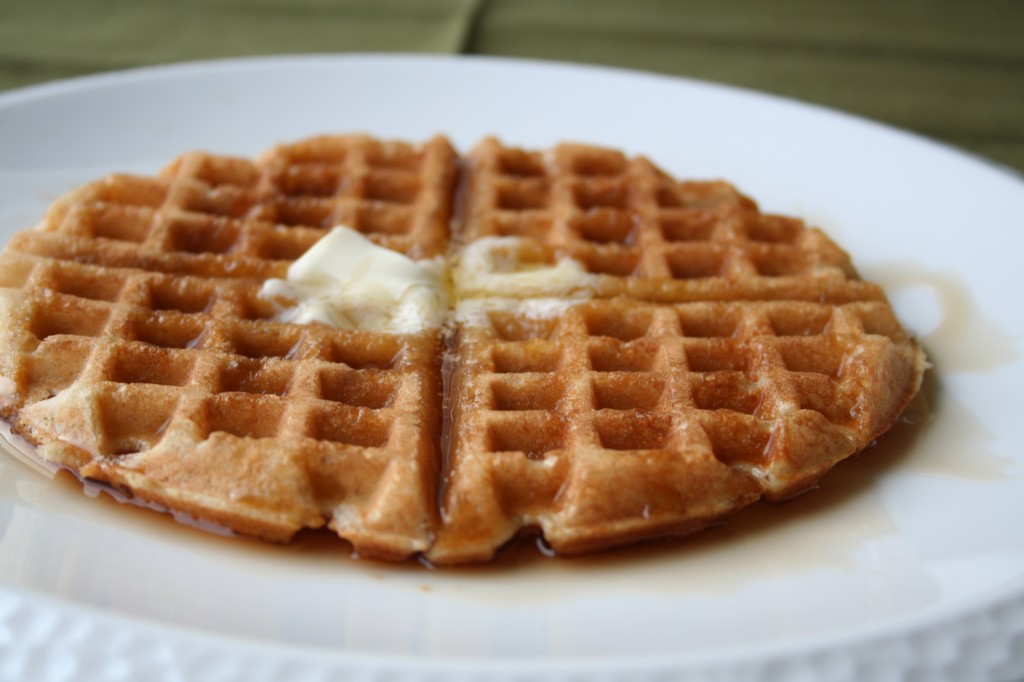 Waffle on a plate