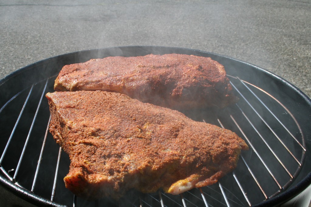 Ribs just on the smoker