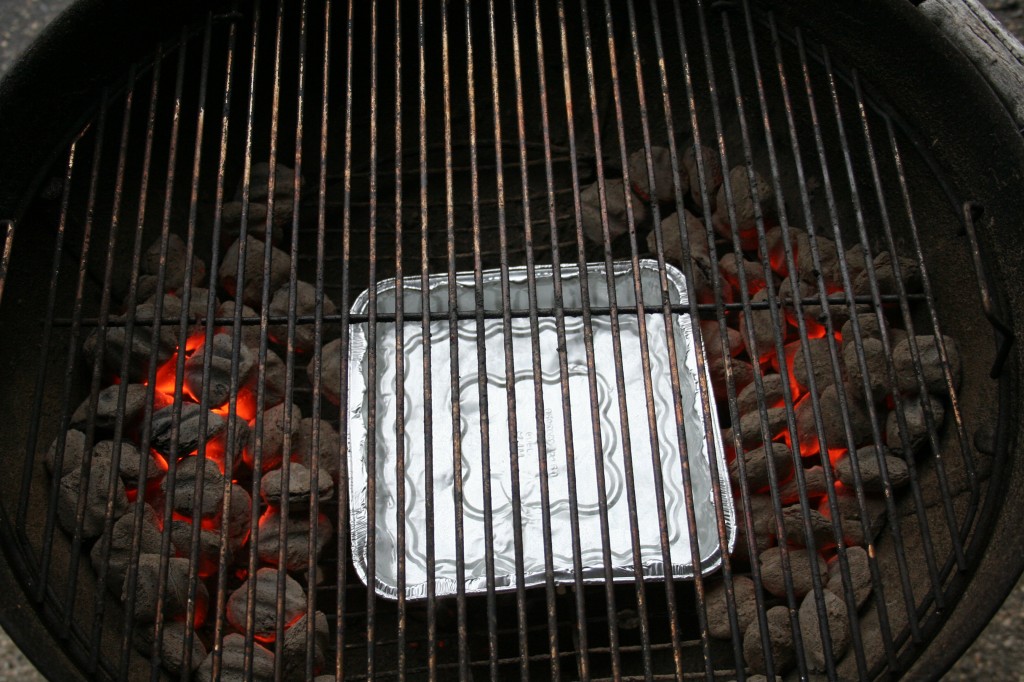 Indirect cooking over charcoal