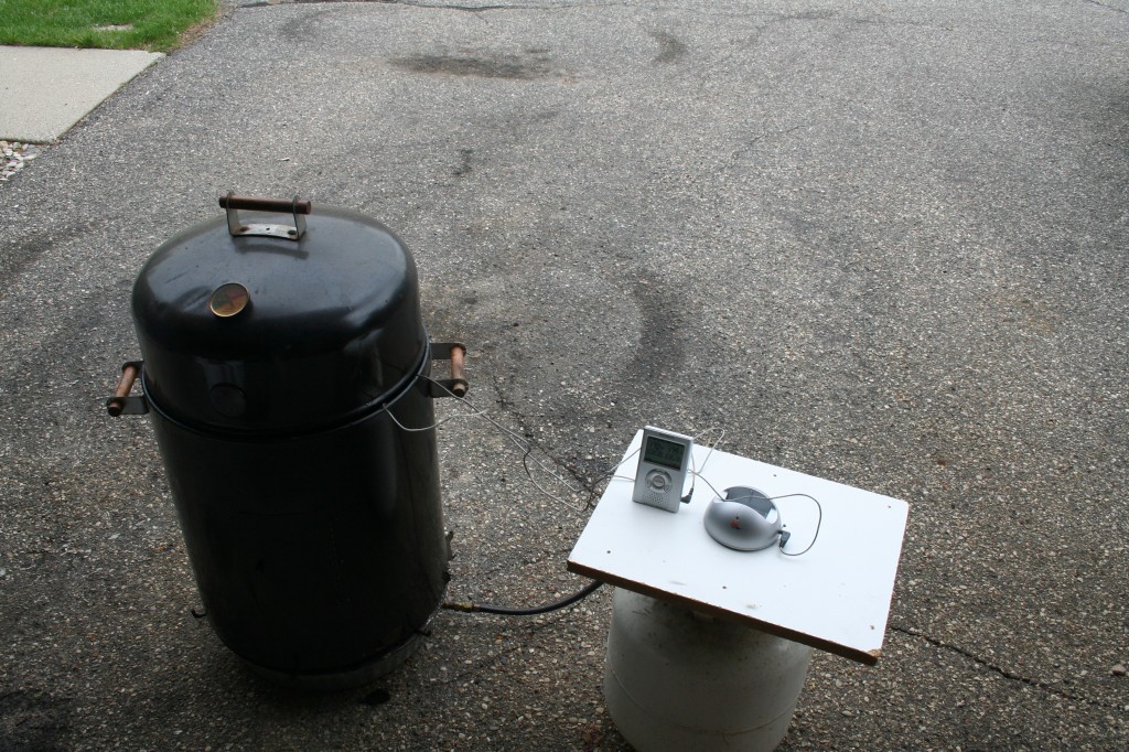 The smoker thermometer setup today The smoker thermometer setup today