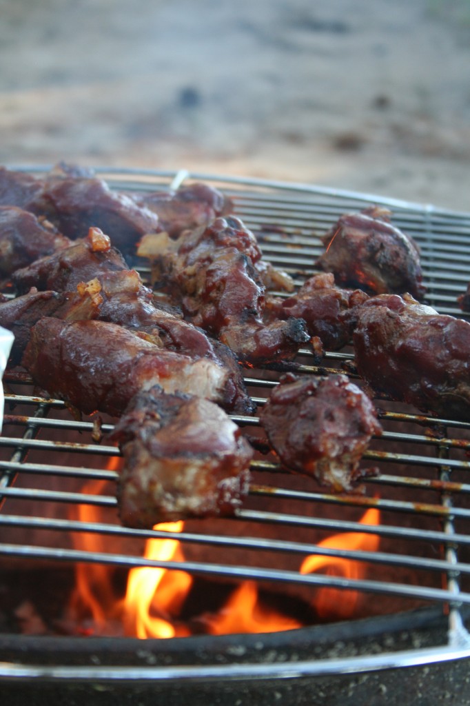 BBQ Spareribs on the fire BBQ Spareribs on the fire
