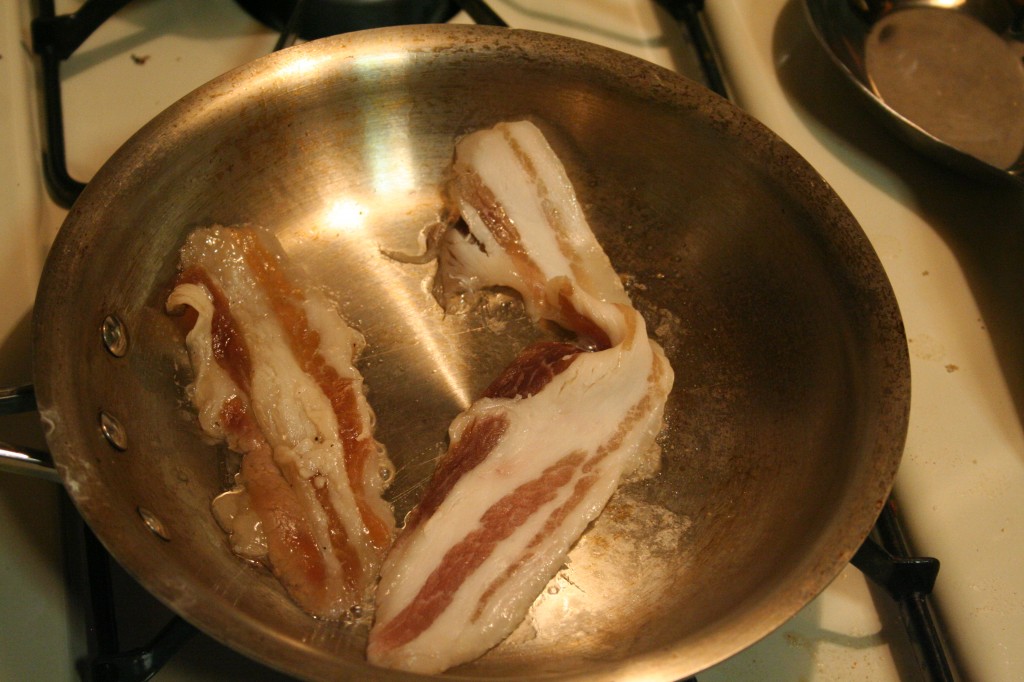 First taste of cured but unsmoked bacon First taste of cured but unsmoked bacon